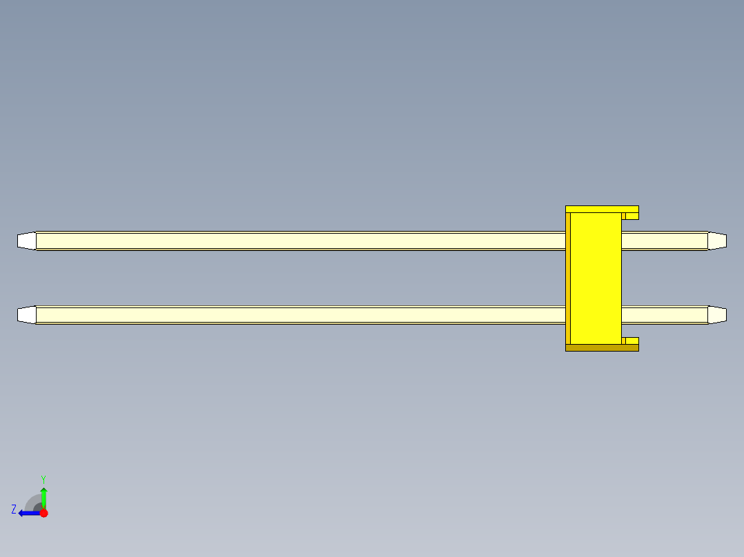 彩色公头100mil（2.54mm）系列-DS1021_yellow_2x27p_100mil_Type19_rev1.0右视图