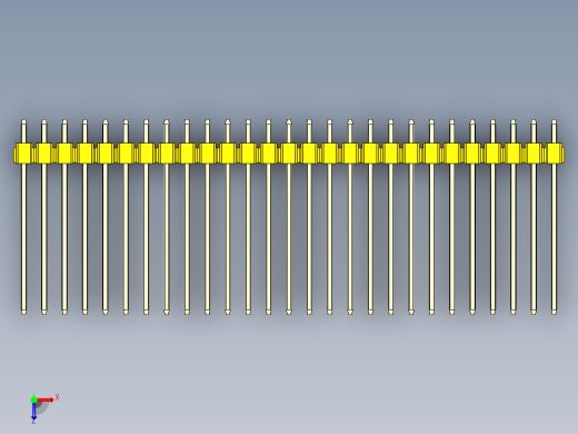 彩色公头100mil（2.54mm）系列-DS1021_yellow_2x27p_100mil_Type19_rev1.0俯视缩略图