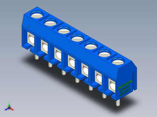 DEGSON DG301 系列 5.0mm 接线端子-DG301-5.0-07P-12-00AH正等轴测缩略图