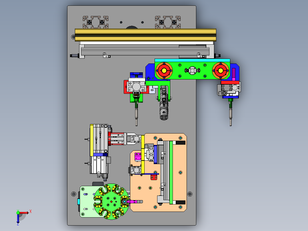 电机转子组装移栽机设备俯视图