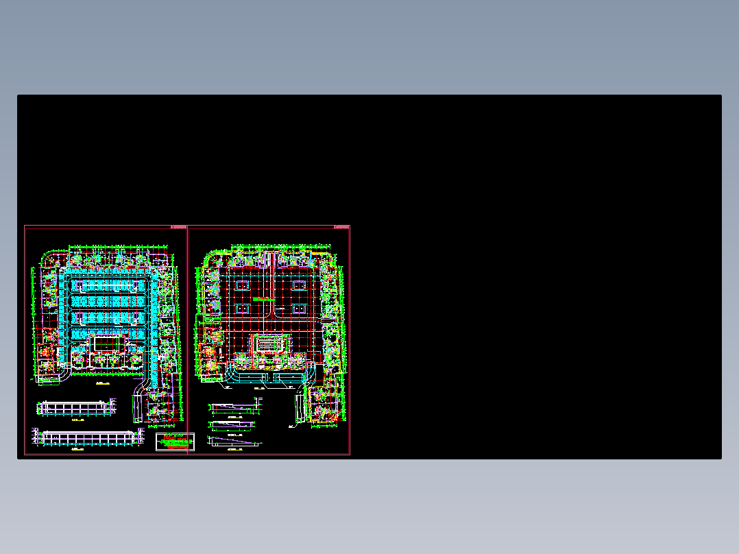 超市车库平面剖面图