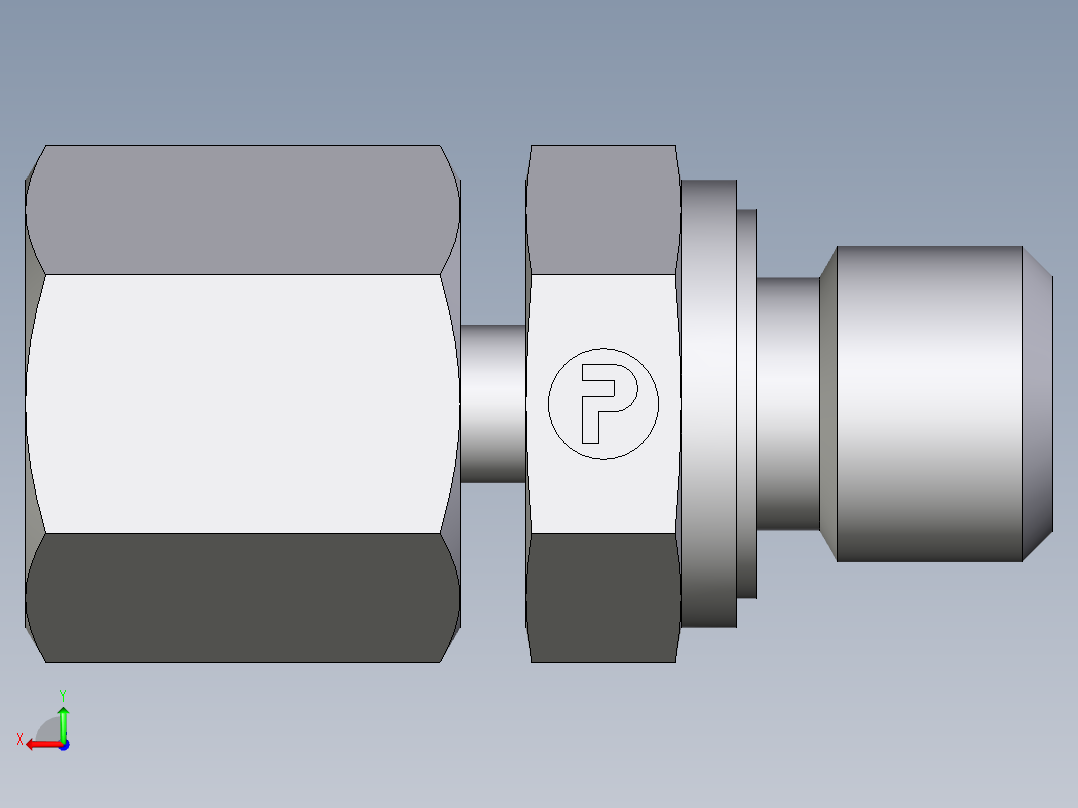 卡套式工业通用硬管接头EO_Standpipe_connector_EVGE06SMEDCF后视图