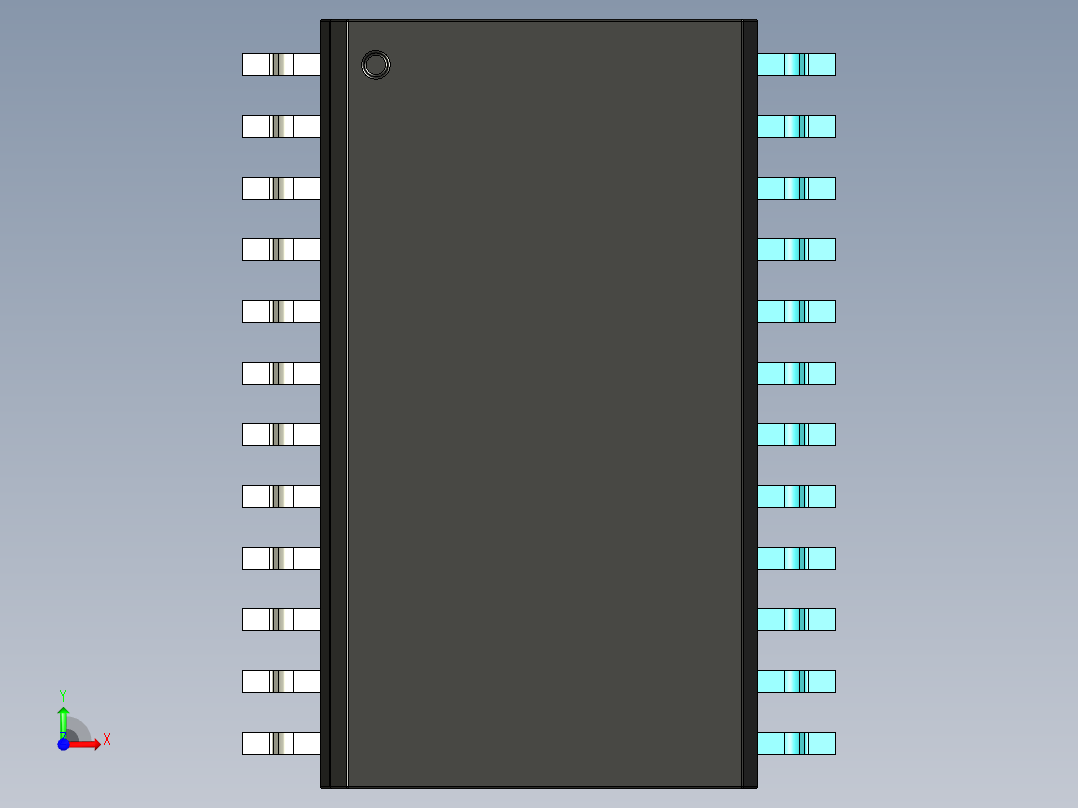 元器件3D封装SOIC24X47前视图