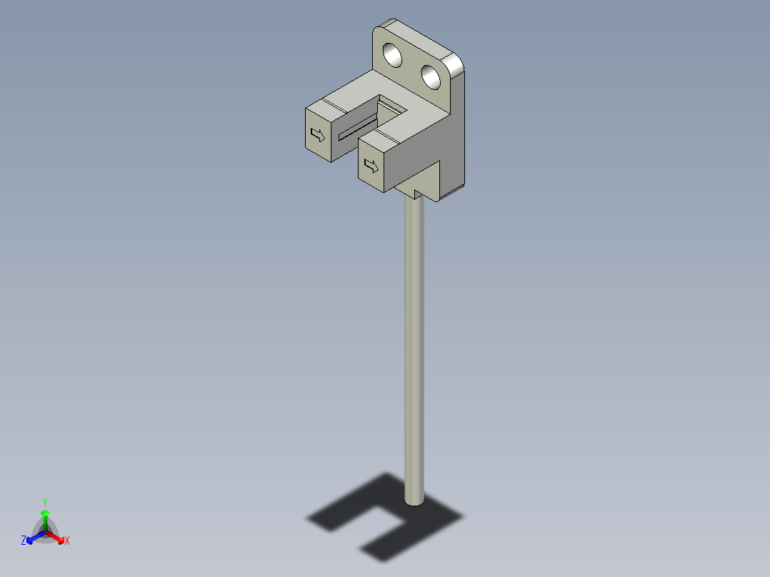 槽型光电传感器LU-Y45_3D正等轴测图