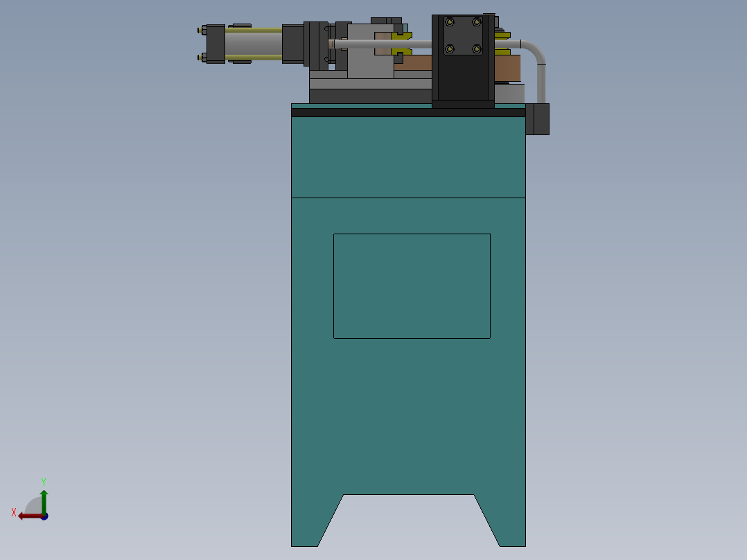油压弯管机三维SW模型+CAD图纸139161===150后视图