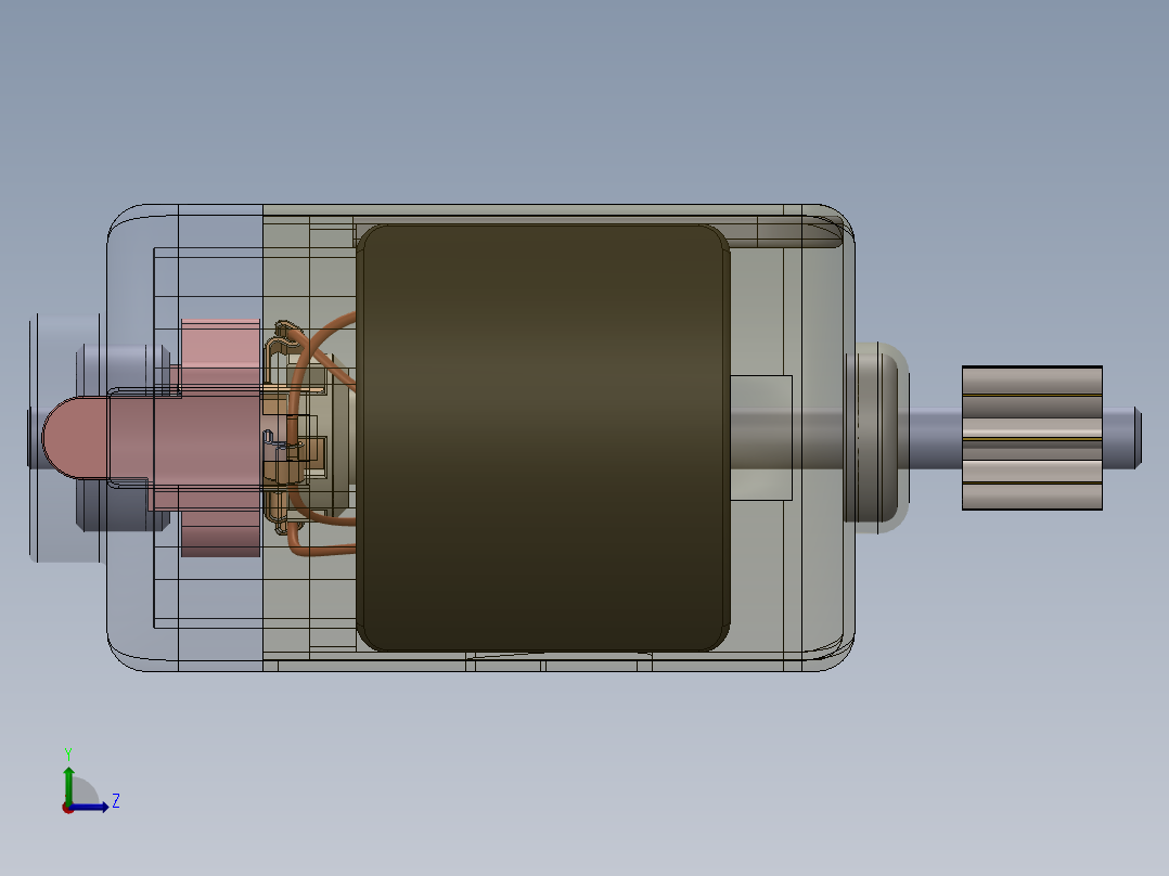 有刷直流电动机左视图