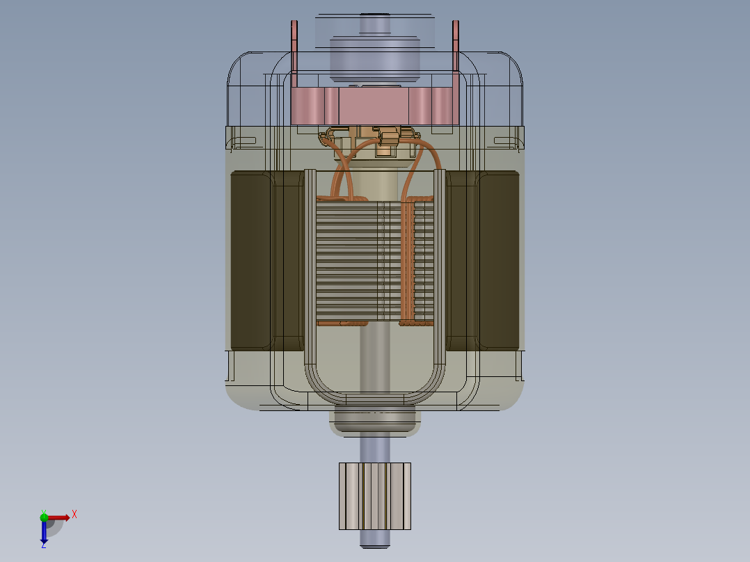 有刷直流电动机俯视图