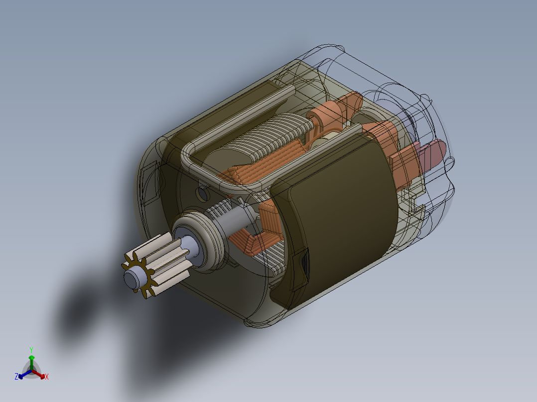 有刷直流电动机正等轴测图