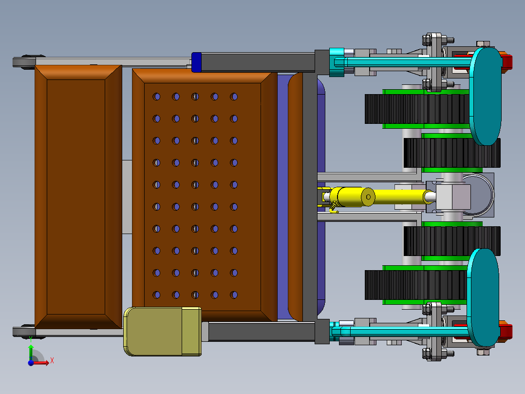 轮履切换轮椅前视图