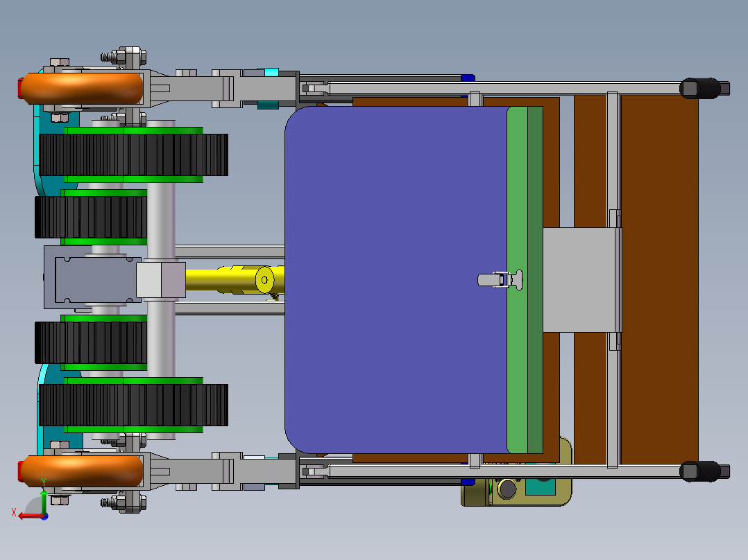 轮履切换轮椅后视图