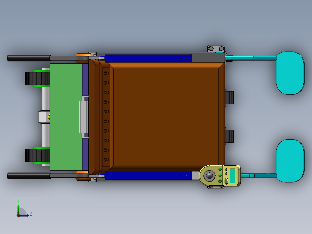 轮履切换轮椅左视图