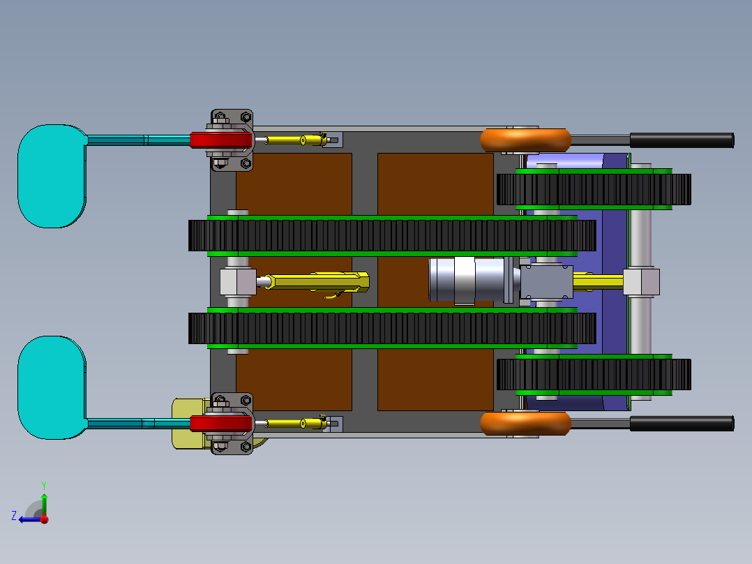 轮履切换轮椅右视图