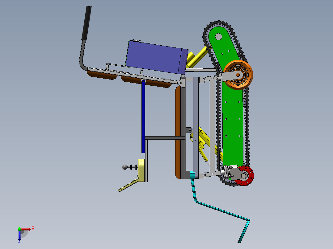 轮履切换轮椅俯视图