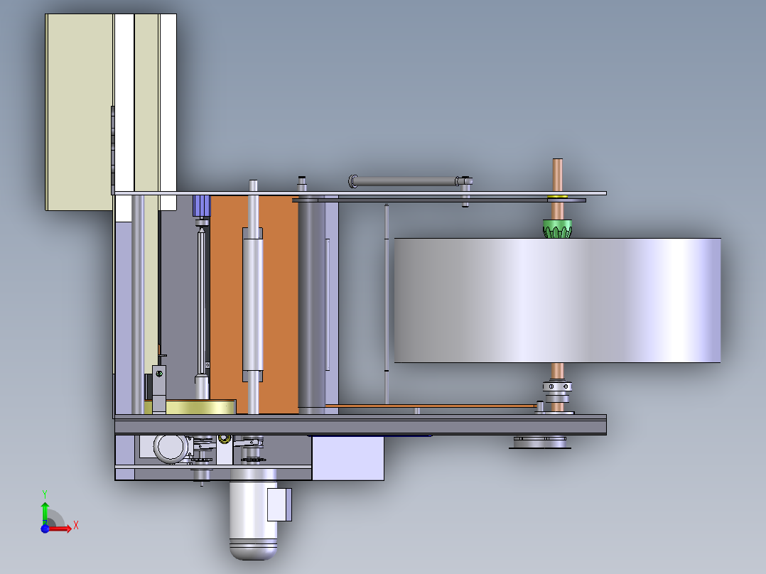 焗油纸包机上浆前视图