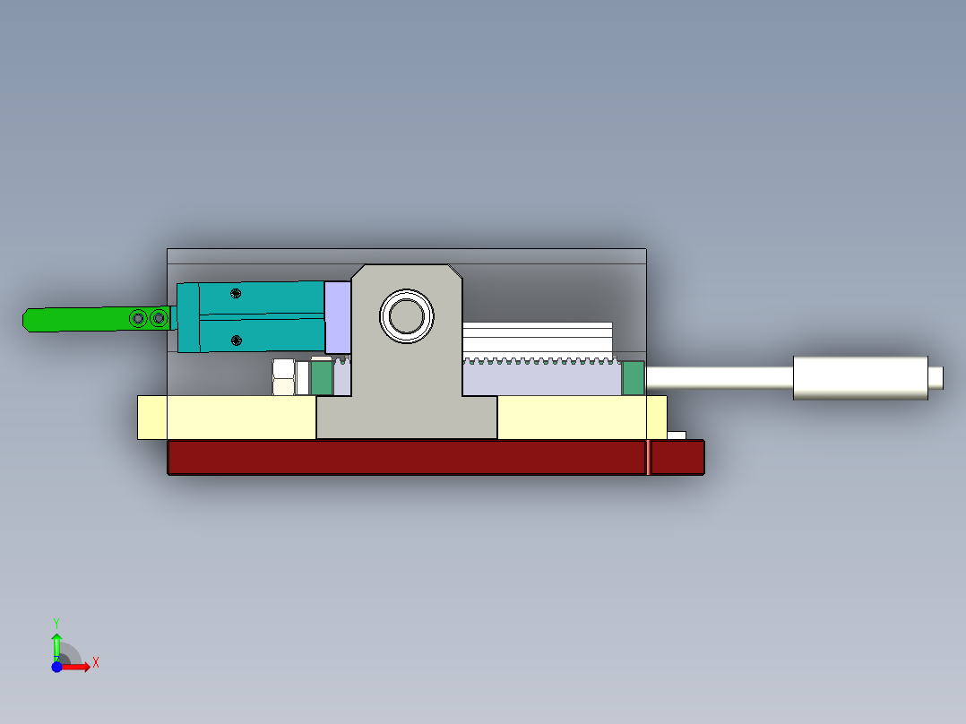 齿轮齿条翻转机构前视图