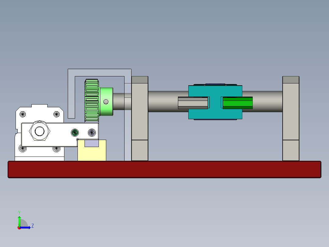 齿轮齿条翻转机构左视图