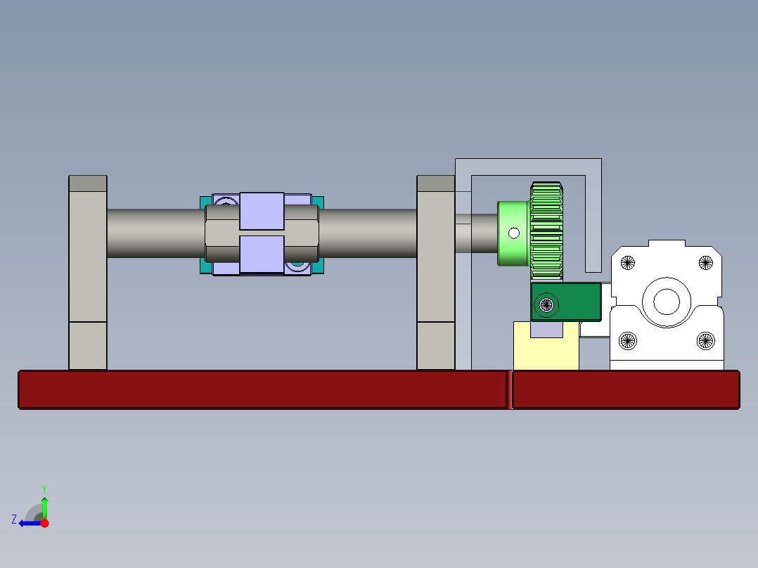 齿轮齿条翻转机构右视图
