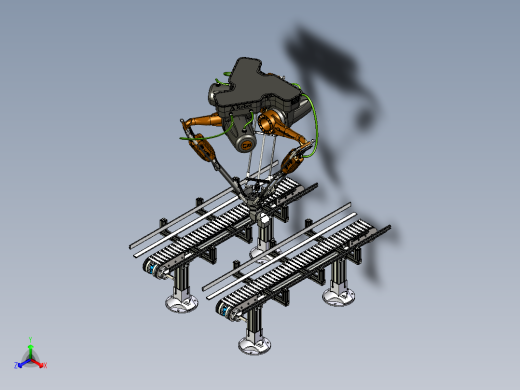 三角洲机器人输送机 SW设计