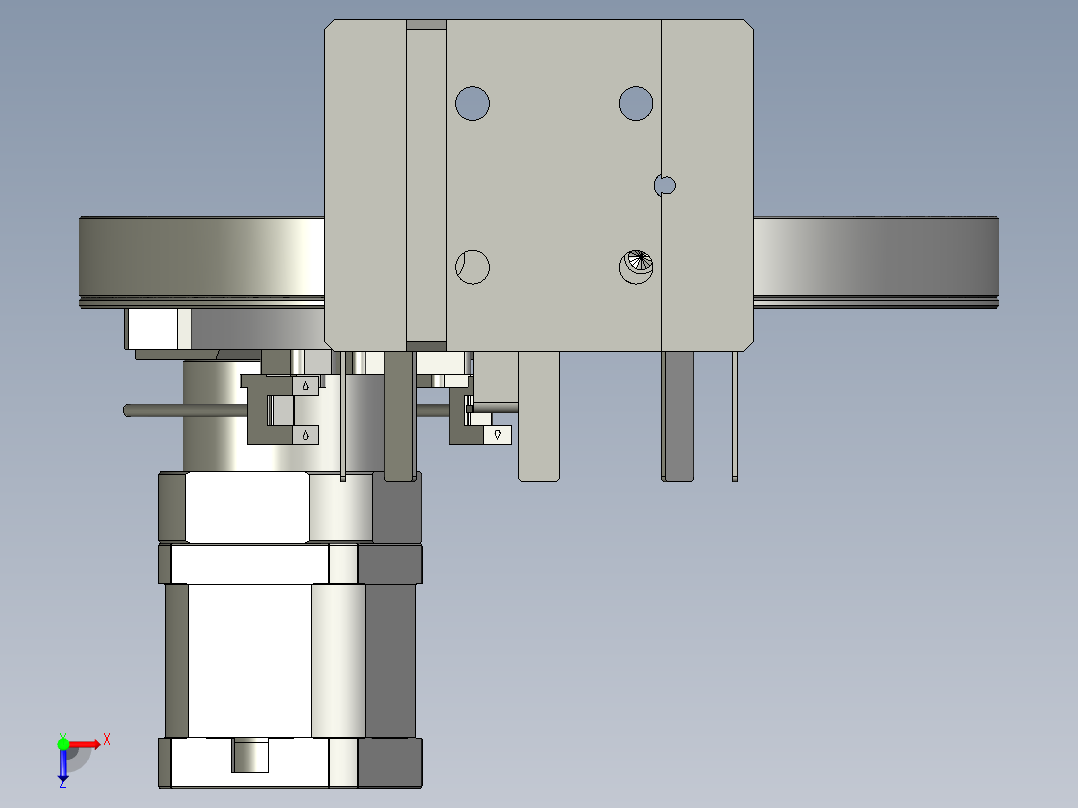 电机内撑组件俯视图