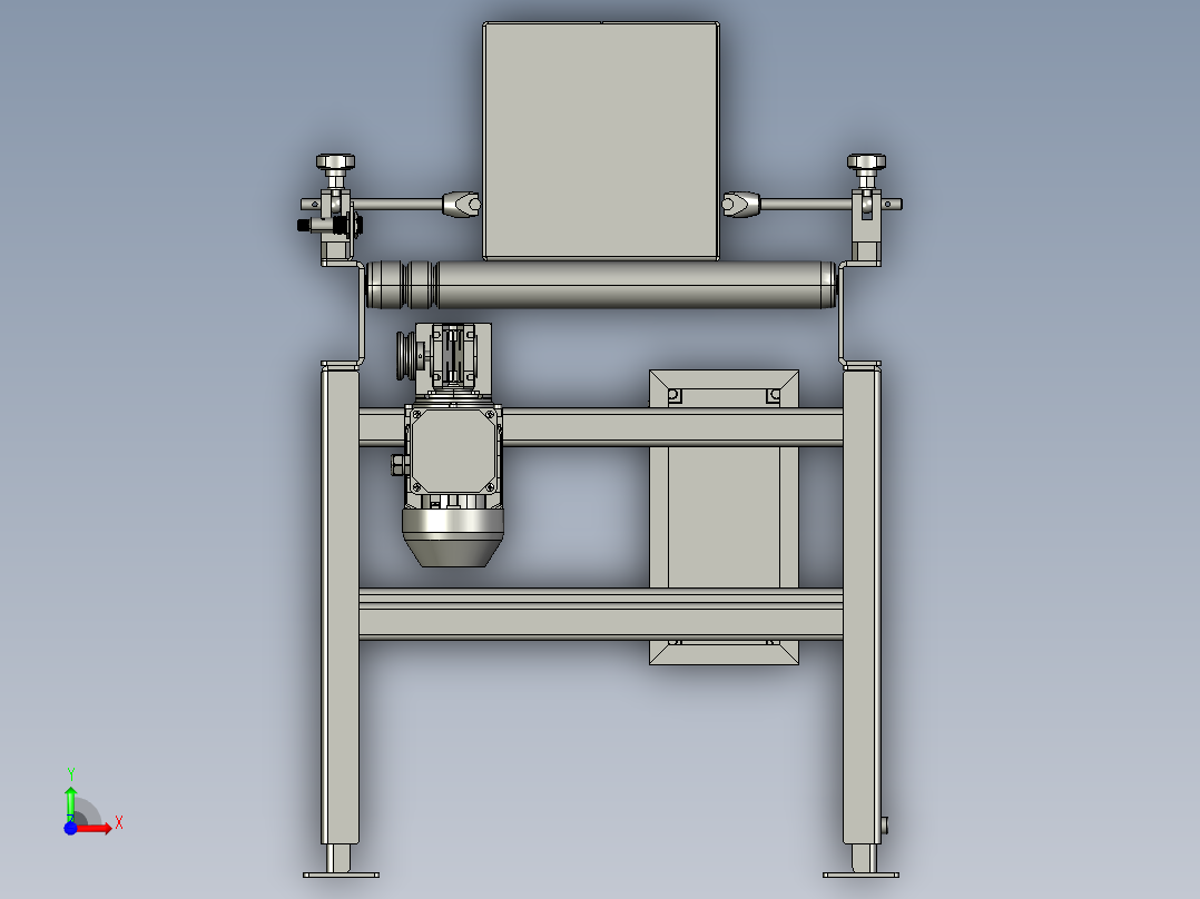 O型圈驱动滚轮输送机前视图