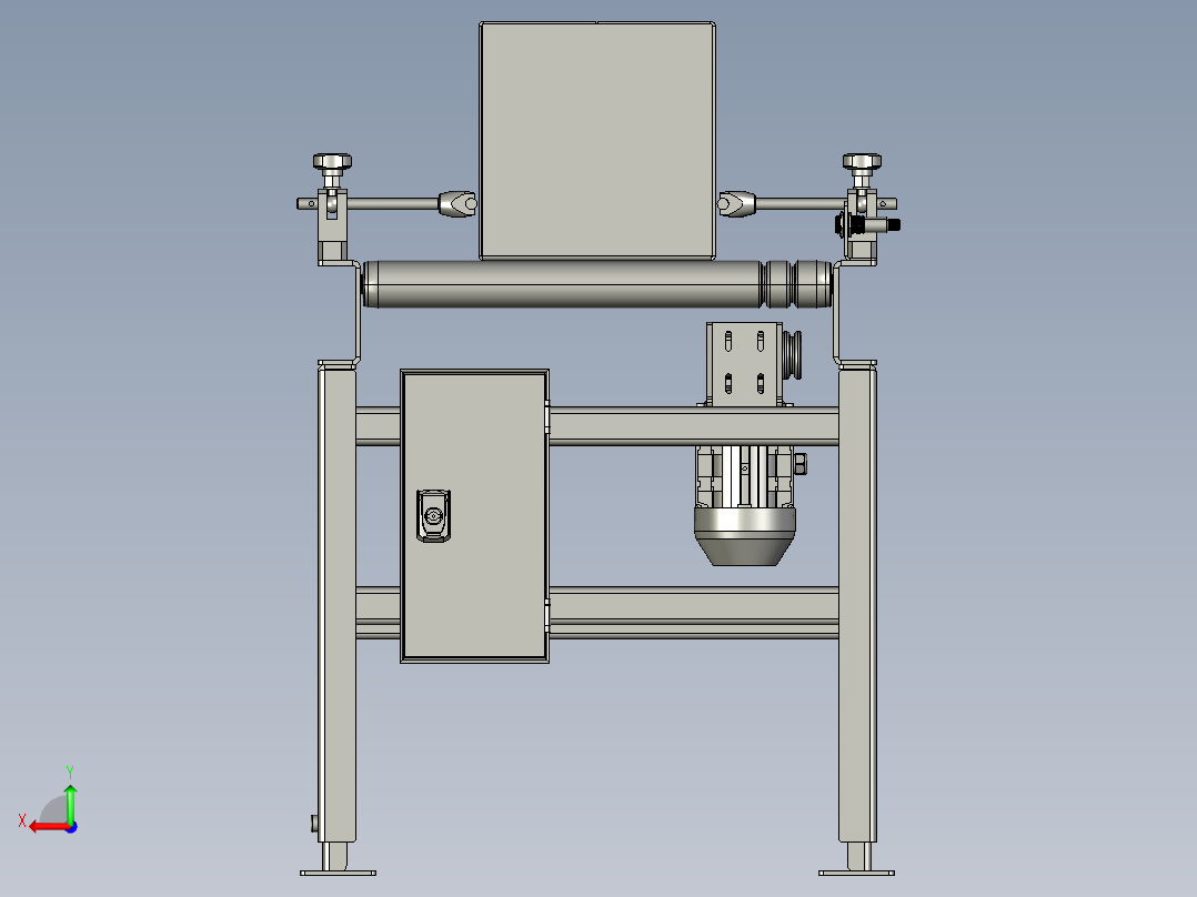 O型圈驱动滚轮输送机后视图