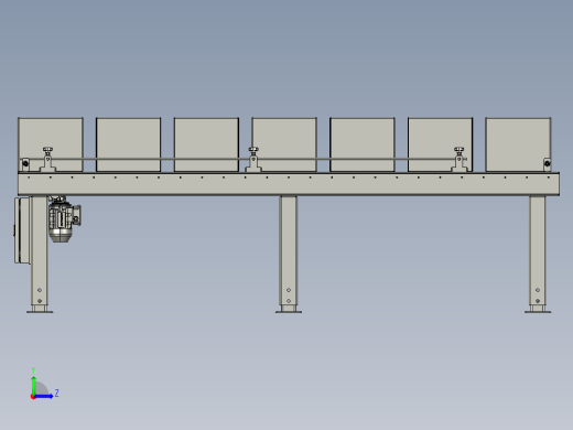 O型圈驱动滚轮输送机左视缩略图