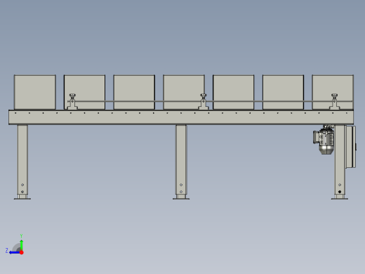 O型圈驱动滚轮输送机右视缩略图