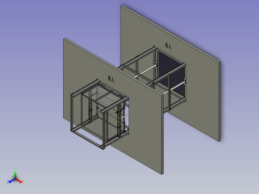 升降货梯的导轨驱动装置正等轴测缩略图