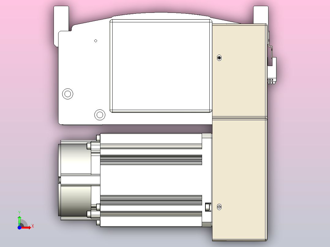 皮带直线轴半封闭可选导轨TPA-HNB-220D-176-L3000-RP-Y-P1K-N3前视图
