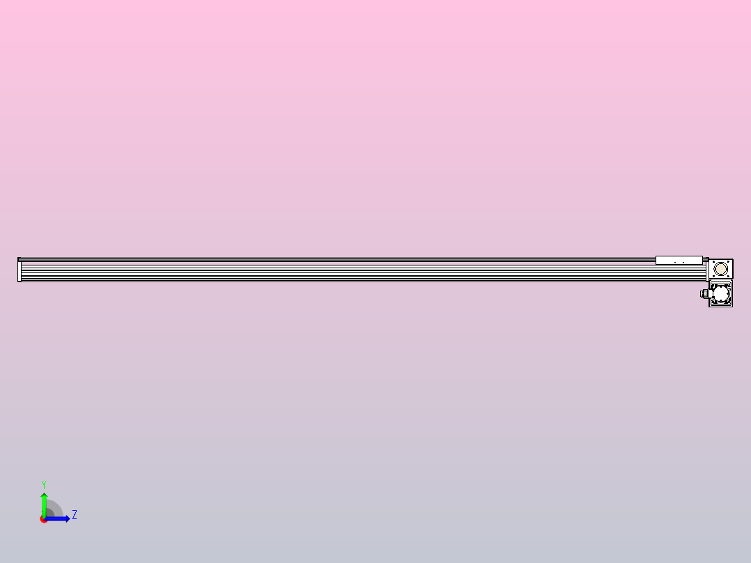 皮带直线轴半封闭可选导轨TPA-HNB-220D-176-L3000-RP-Y-P1K-N3左视图