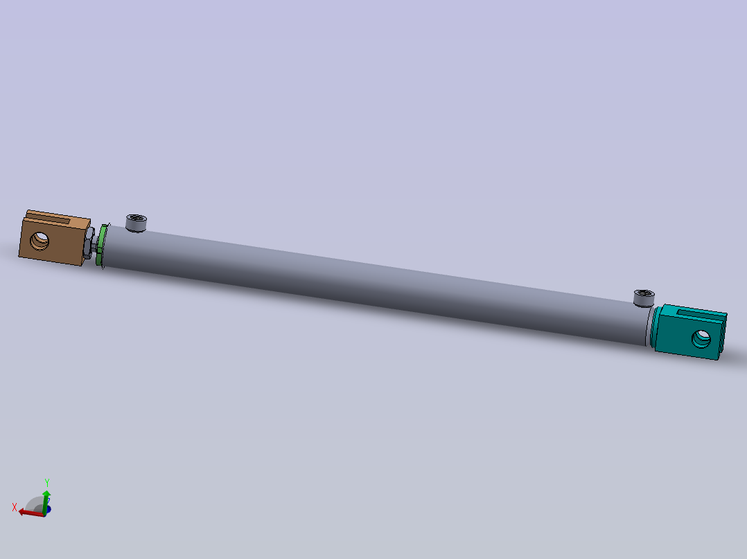 带前法兰的焊接液压缸50x30x701mm主视图
