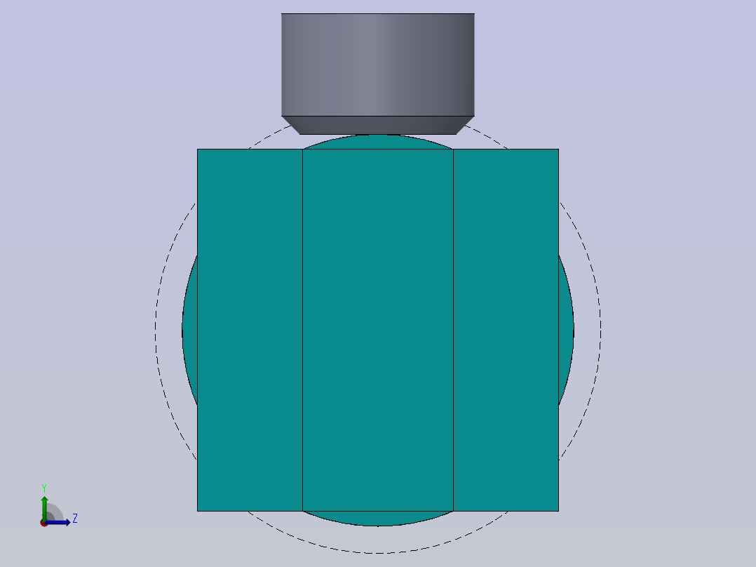 带前法兰的焊接液压缸50x30x701mm左视图