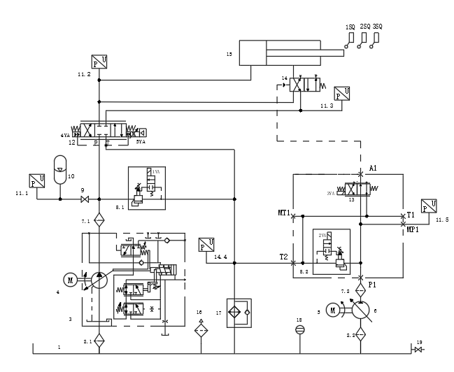 50MN卧式挤压机液压系统设计（SW+CAD+说明书）