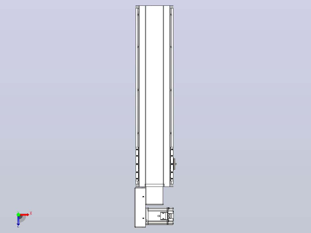皮带直线轴半封闭可选导轨TPA-HNB-175D-140-L550-ML-C-P75-N3俯视图