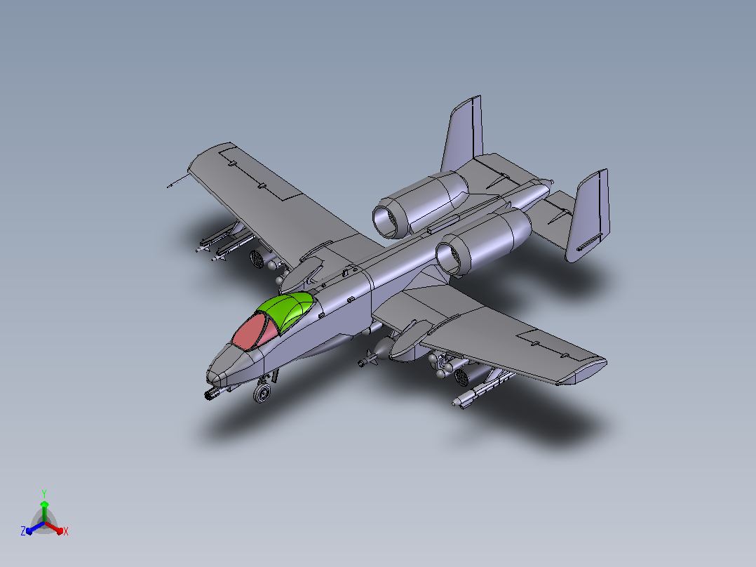 A-10攻击机模型主视图
