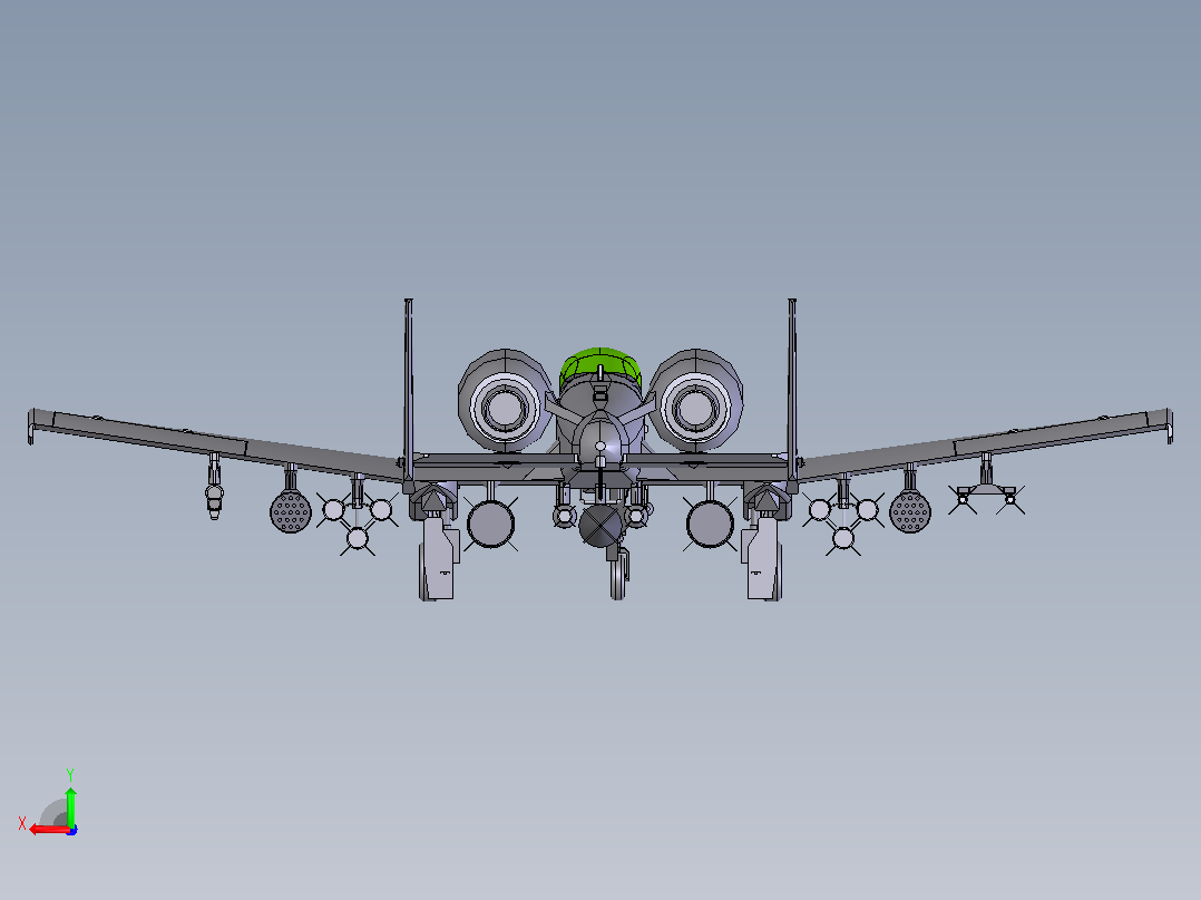 A-10攻击机模型后视图