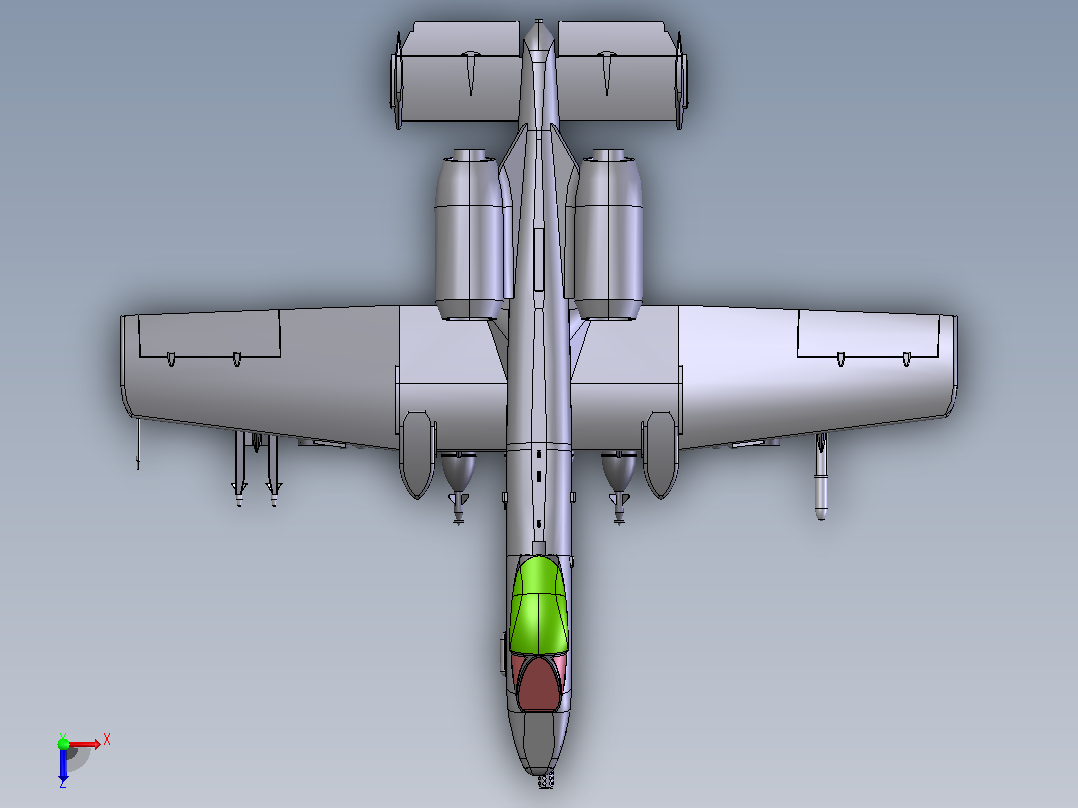 A-10攻击机模型俯视图