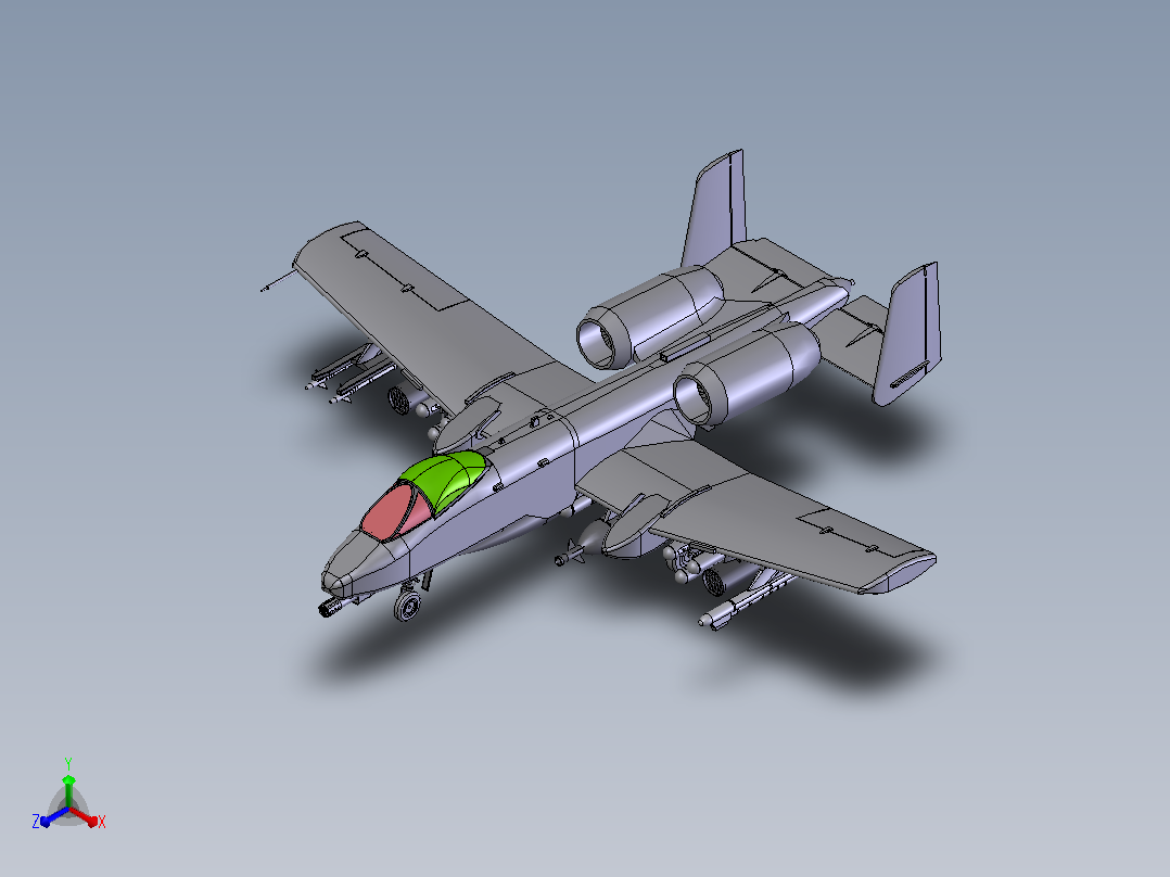 A-10攻击机模型正等轴测图