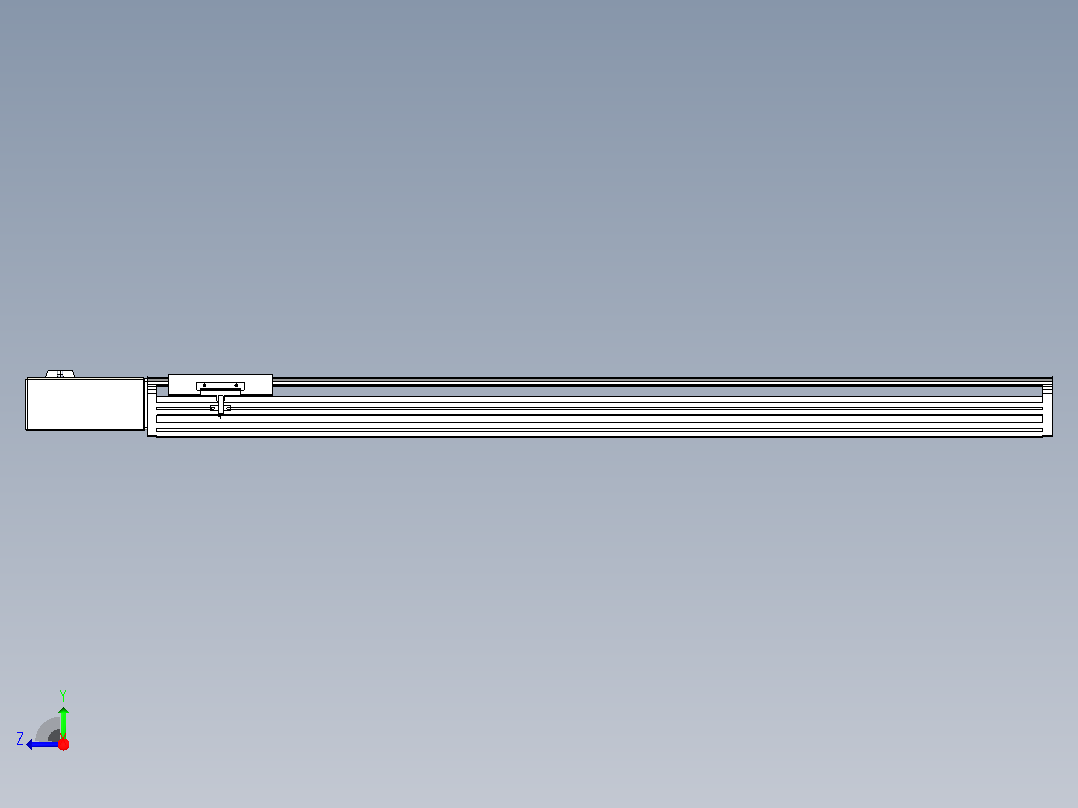 皮带直线轴半封闭可选导轨TPA-HNB-140D-120-L900-MR-Y-P40-N3右视图