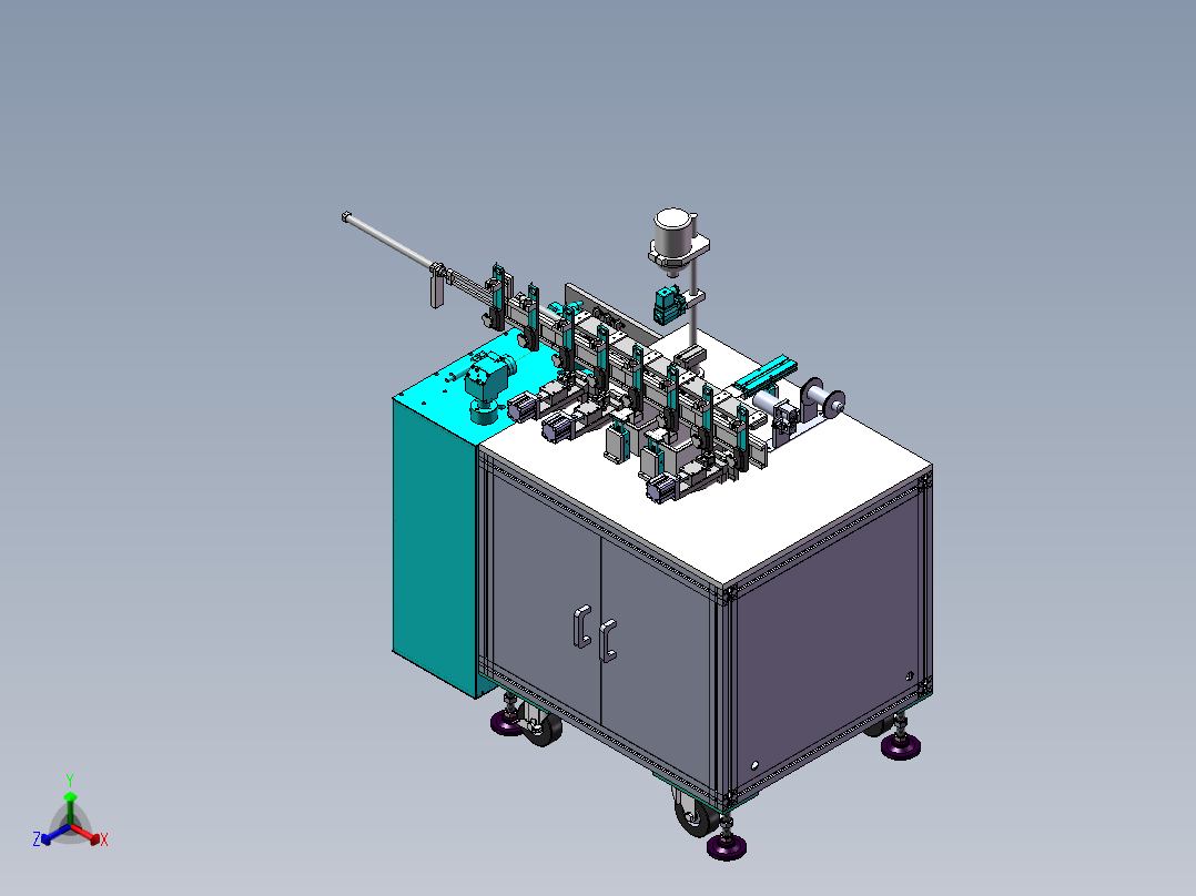 线材激光焊接裁断机sw17可编辑正等轴测图