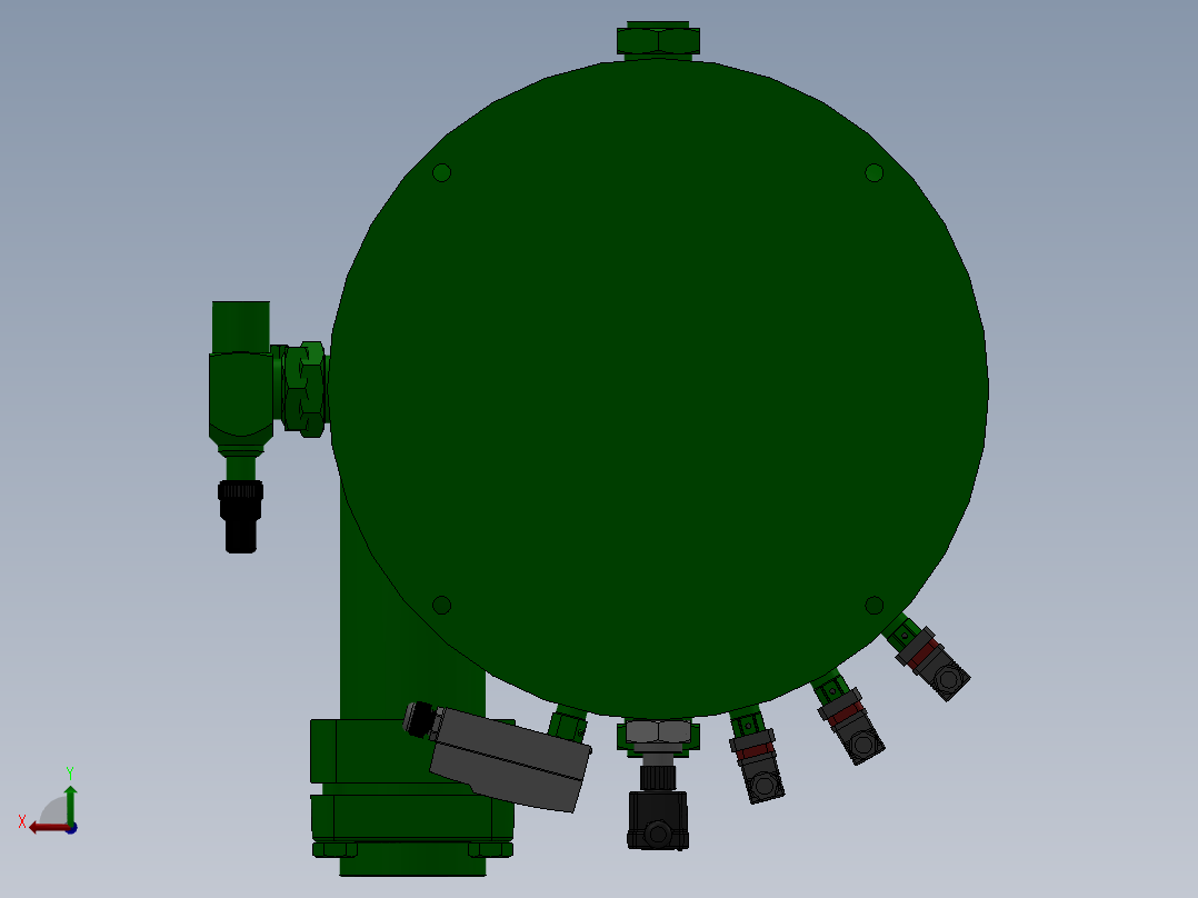 钢制的储气罐sw18可编辑后视图