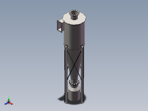 一套切向除尘的旋风除尘SolidWorks图正等轴测缩略图