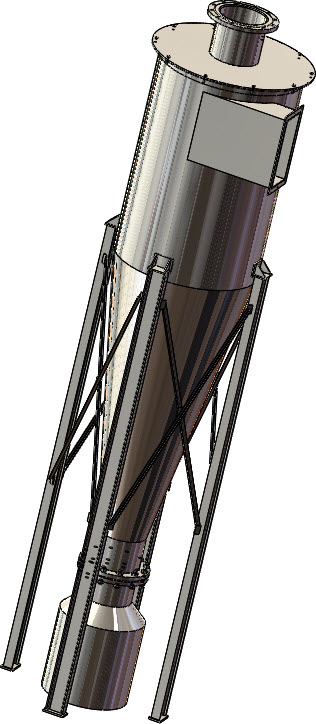 一套切向除尘的旋风除尘SolidWorks图