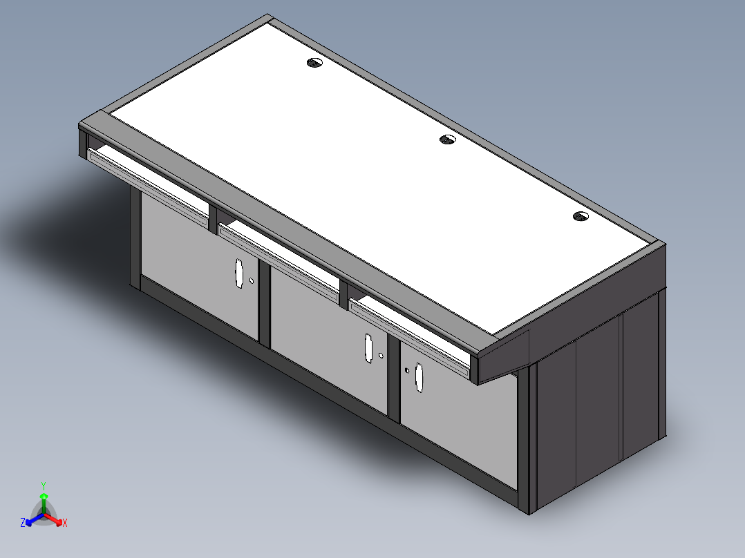 操作台的图档 3D图和2D的加工图正等轴测图