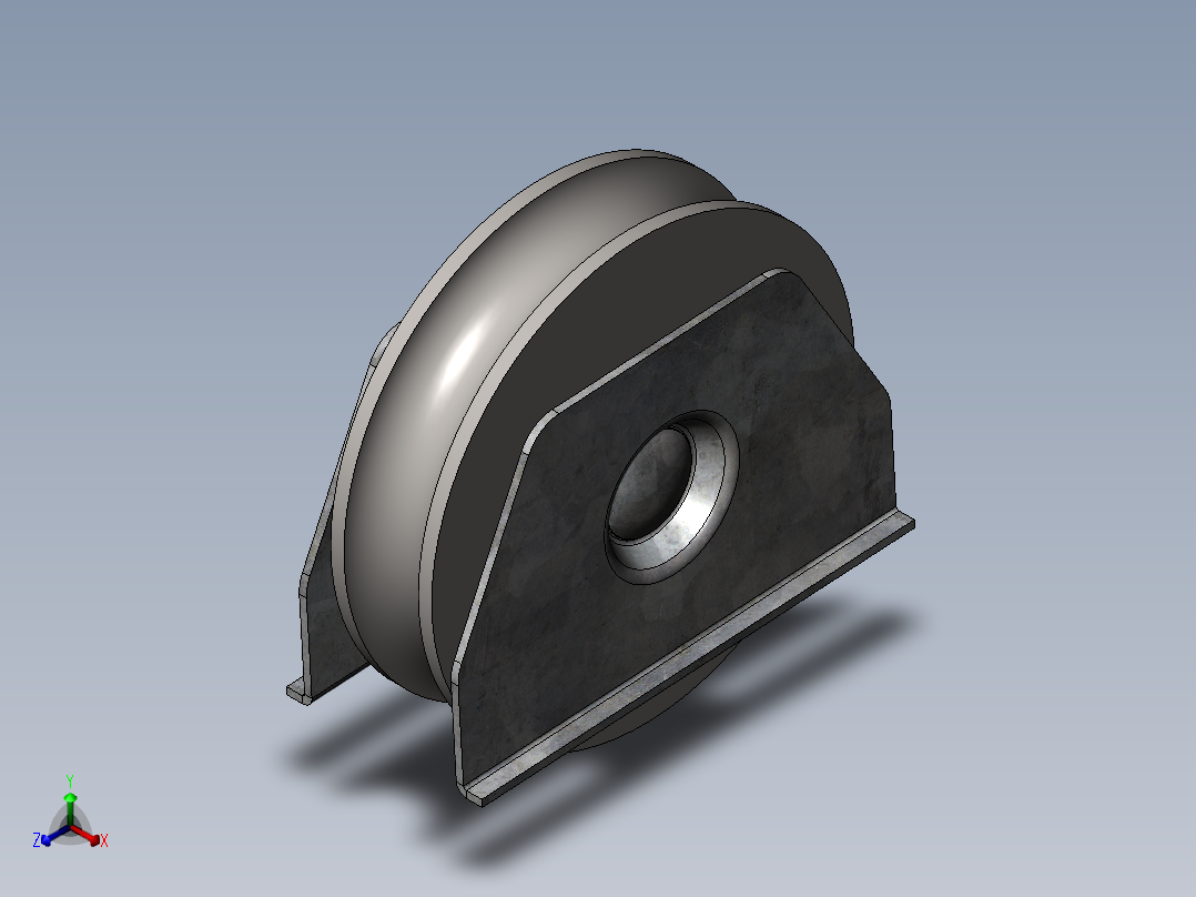 solidworks 车轮滑动门正等轴测图