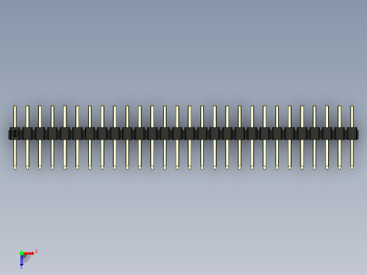 彩色公排针 100mil 2.54mm 系列-DS1022_black_2x28p_100mil_TypeD_rev1.0俯视缩略图