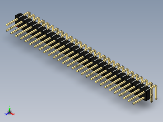 彩色公排针 100mil 2.54mm 系列-DS1022_black_2x28p_100mil_TypeD_rev1.0正等轴测缩略图
