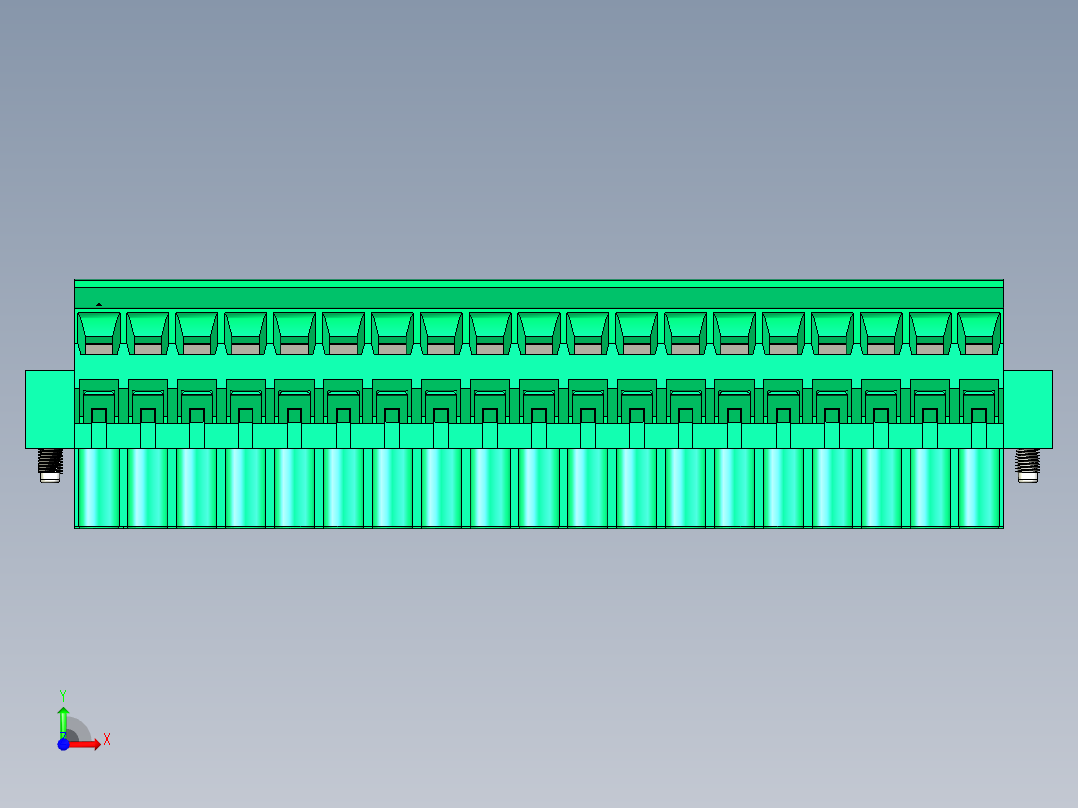 DEGSON 2EDG（M） 系列 5.0mm 螺丝锁紧可插拔接线端子组-2EDGKLM-5.0-19P-14-00AH前视图