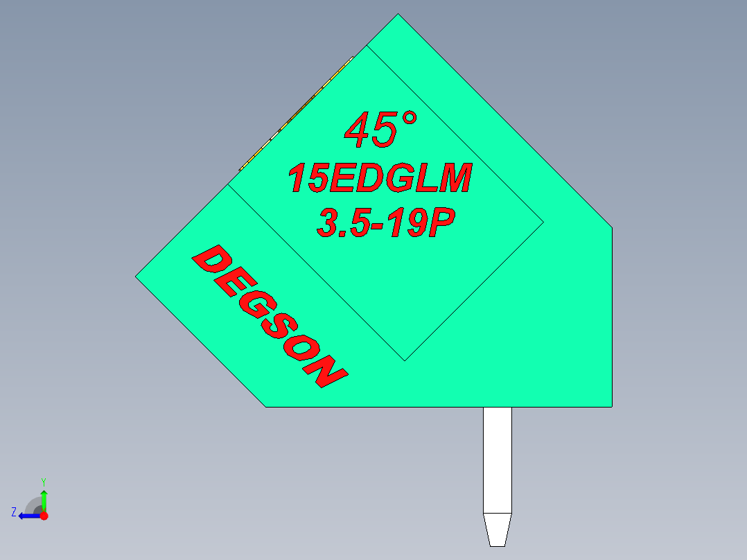 DEGSON 15EDG（公头） 3.5mm 螺钉锁紧，插拔式接线端子 FullPack-15EDGLM-3.5-19P-14-00AH右视图