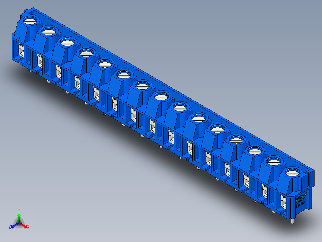 DEGSON DG365 系列 7.5mm 接线端子-DG365-7.5-15P-12-00AH正等轴测图